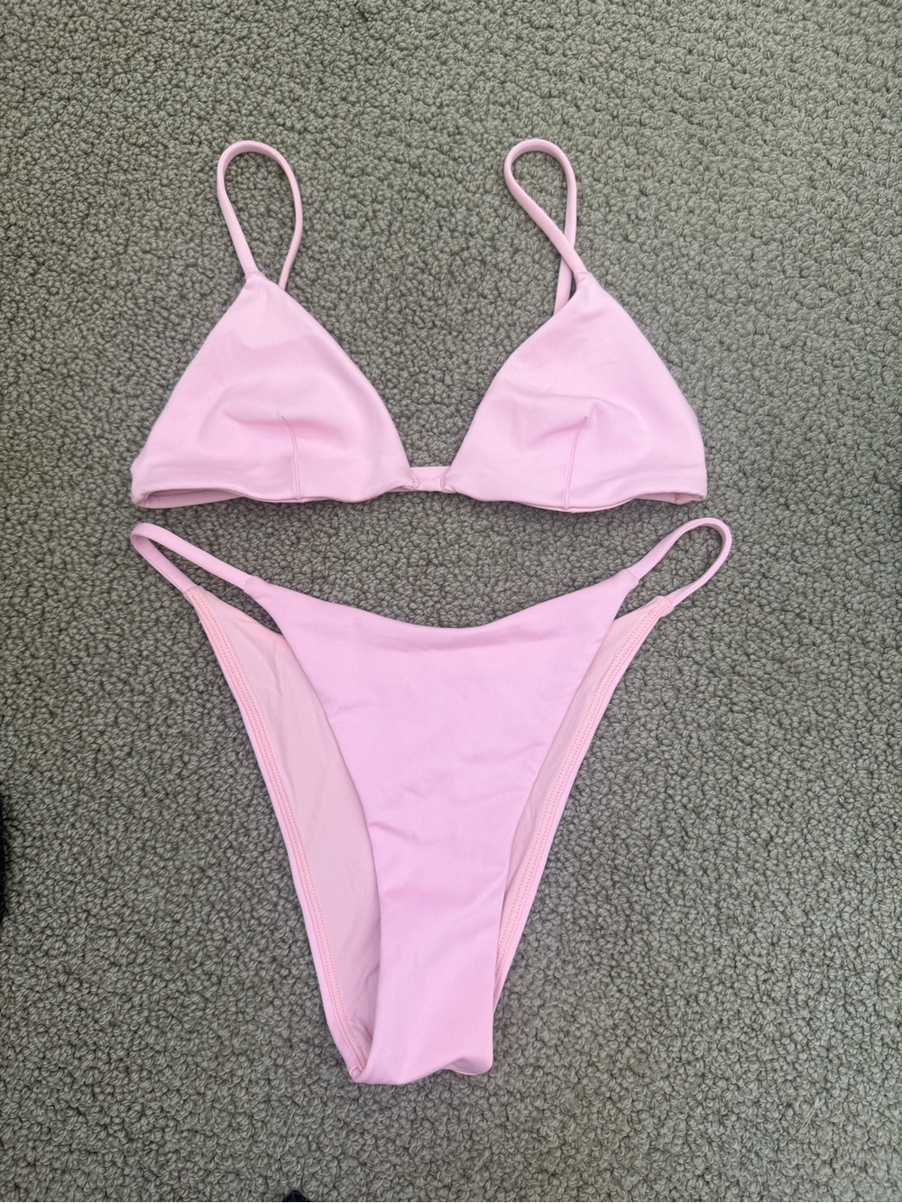 Left On Friday Light Pink Triangle Bikini Set